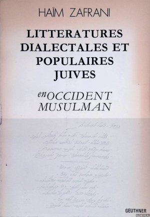 Litteratures dialectales et populaires juives en occident musulman