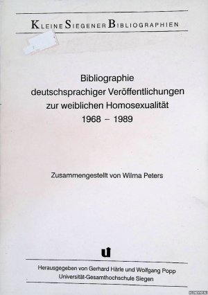 gebrauchtes Buch – Wilma Peters – Bibliographie deutschsprachicher Veröffrentichungen zur weiblichen Homosexualität 1968-1989