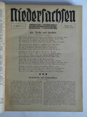 Niedersachsen - Niederdeutsche Zeitschrift für Volkstum und Heimatschutz in Wort und Bild - 26. Jahrgang 1920 - 1921