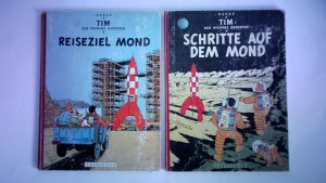 Tim, der pfiffige Reporter. Reiseziel Mond / Schritte auf dem Mond. 2 Bände