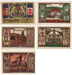 gebrauchtes Buch – Philippsthal a. d – Eine-Mark-Wertscheine mit dem Wappen der Stadt Philippsthal - Serie mit 5 verschiedenen Motiven