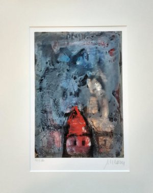 Das rote Haus. - (Giclee-Druck / 2012, Nr. 121/180 Ex.)