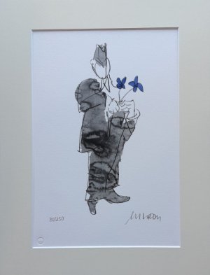 Alles Gute. - (Lithographie / 2013, Ex. Nr. 80/250, nummeriert u. signiert - Berg-Blau)