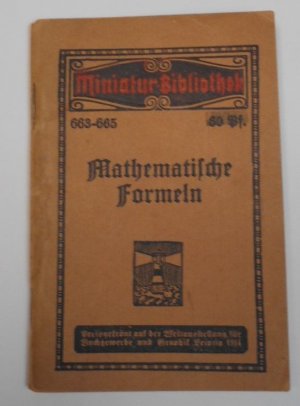 Mathematische Formeln - Miniatur-Bibliothek  Nr. 663-665