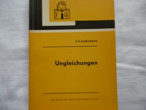 Ungleichungen - Kleine Ergänzungsreihe zu den Hochschulbüchern für Mathematik