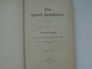 Also sprach Zarathustra. Ein Buch für alle und keinen.