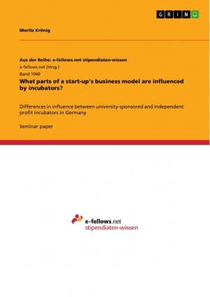 What parts of a start-up¿s business model are influenced by incubators? / Differences in influence between university-sponsored and independent profit incubators in Germany / Moritz Krönig / Buch