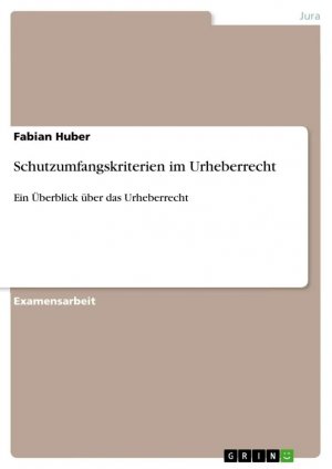 Schutzumfangskriterien im Urheberrecht / Ein Überblick über das Urheberrecht / Fabian Huber / Taschenbuch / Paperback / 44 S. / Deutsch / 2010 / GRIN Verlag / EAN 9783640568253