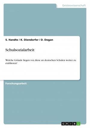 Schulsozialarbeit / Welche Gründe liegen vor, diese an deutschen Schulen weiter zu etablieren? / S. Handte (u. a.) / Taschenbuch / Paperback / 40 S. / Deutsch / 2010 / GRIN Verlag / EAN 9783640534777