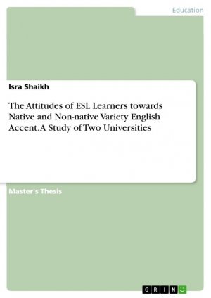 The Attitudes of ESL Learners towards Native and Non-native Variety English Accent. A Study of Two Universities / Isra Shaikh / Taschenbuch / Paperback / Englisch / 2023 / GRIN Verlag