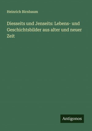 Diesseits und Jenseits: Lebens- und Geschichtsbilder aus alter und neuer Zeit / Heinrich Birnbaum / Taschenbuch / Deutsch / 2024 / Antigonos Verlag / EAN 9783386371056