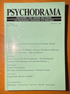 Bildtext: Psychodrama: Playback-Theater, Theaterpädagogik, Psychodramaturgin - Heft 1/91 von Klein, Ulf