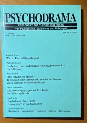 Bildtext: Psychodrama: Einzelfall, Mütterberatung, stationäre Therapie - Heft 2/89 von Klein, Ulf