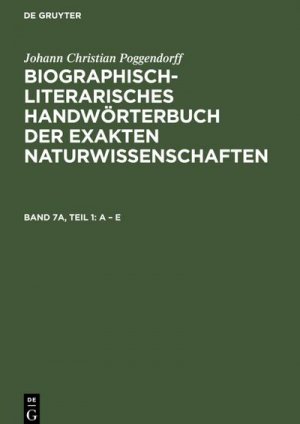 neues Buch – Johann Christian Poggendorff – A ¿ E