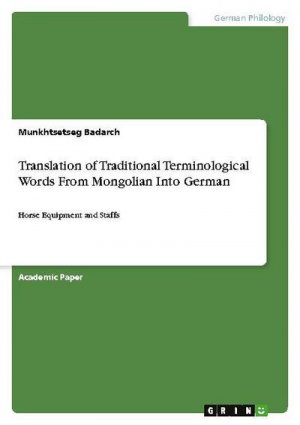 Translation of Traditional Terminological Words From Mongolian Into German