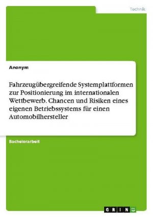 Fahrzeugübergreifende Systemplattformen zur Positionierung im internationalen Wettbewerb. Chancen und Risiken eines eigenen Betriebssystems für einen Automobilhersteller