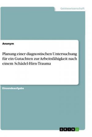 Planung einer diagnostischen Untersuchung für ein Gutachten zur Arbeitsfähigkeit nach einem Schädel-Hirn-Trauma