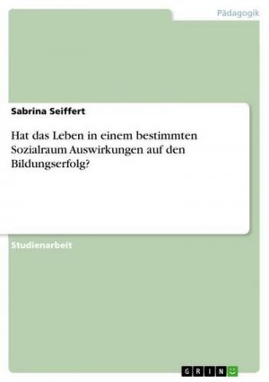 neues Buch – Sabrina Seiffert – Hat das Leben in einem bestimmten Sozialraum Auswirkungen auf den Bildungserfolg?