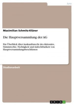 Die Hauptversammlung der AG