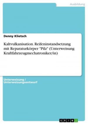 Kaltvulkanisation. Reifeninstandsetzung mit Reparaturkörper "Pilz" (Unterweisung Kraftfahrzeugmechatroniker/in)