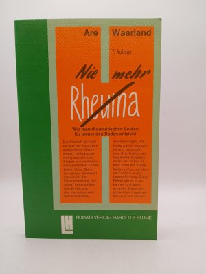 Nie mehr Rheuma 7 Auflage Are Waerland