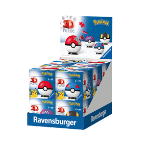 ISBN 4005556949656: Ravensburger 3D Puzzle 94965 - 12er Verkaufskassette Pokémon Pokéballs - 4 Motive - 54 Teile - fuer Pokémon Fans ab 6 Jahren