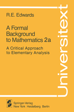 ISBN 9780387905136: A Formal Background to Mathematics 2a