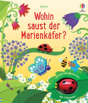 neues Buch – Wohin saust der Marienkäfer? | mit Aufzieh-Marienkäfer und Fahrspuren - interaktives Mitmachbuch für Kinder ab 3 Jahren | Fiona Watt | Buch | Fahrspurenbücher | 10 S. | Deutsch | 2024 | Usborne Verlag