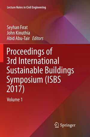 ISBN 9783030097004: Proceedings of 3rd International Sustainable Buildings Symposium (ISBS 2017) – Volume 1