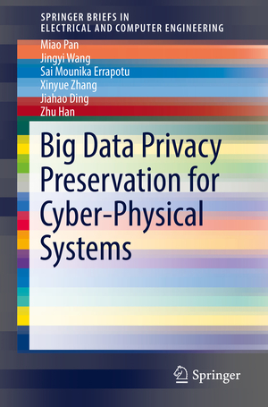 ISBN 9783030133696: Big Data Privacy Preservation for Cyber-Physical Systems