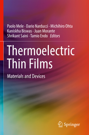 ISBN 9783030200459: Thermoelectric Thin Films - Materials and Devices