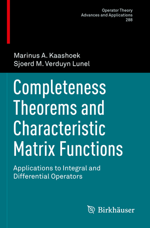 ISBN 9783031045103: Completeness Theorems and Characteristic Matrix Functions – Applications to Integral and Differential Operators