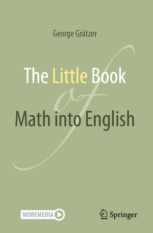 neues Buch – George Graetzer – The Little Book of Math into English