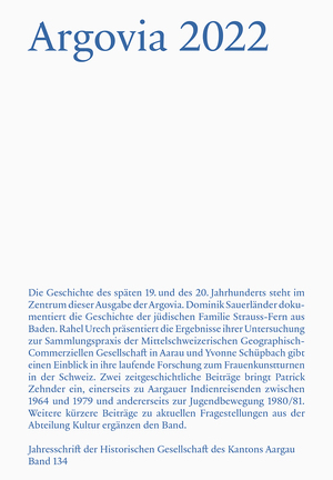 ISBN 9783039195732: Argovia 2022 : Jahresschrift der Historischen Gesellschaft des Kantons Aargau