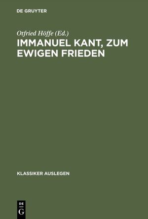 ISBN 9783050026930: Immanuel Kant, zum ewigen Frieden