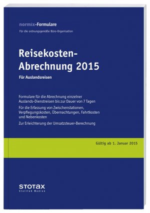 ISBN 9783083115151: Reisekosten-Abrechnungen 2015, Auslandsreisen, Formularblock