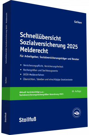 neues Buch – Manfred Geiken – Schnellübersicht Sozialversicherung 2025 Melderecht / Für Arbeitgeber, Krankenkassen und Berater