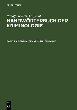 neues Buch – Rudolf Sieverts – Aberglaube - Kriminalbiologie