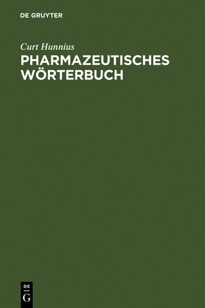 ISBN 9783110016314: Pharmazeutisches Wörterbuch