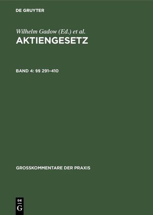 neues Buch – Assmann, Heinz-Dieter Hopt – Aktiengesetz / §§ 291-410