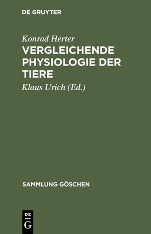 ISBN 9783110067262: Vergleichende Physiologie der Tiere  3. Aufl.
