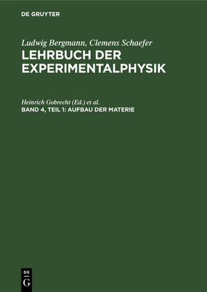 neues Buch – Heinrich Gobrecht – Aufbau der Materie