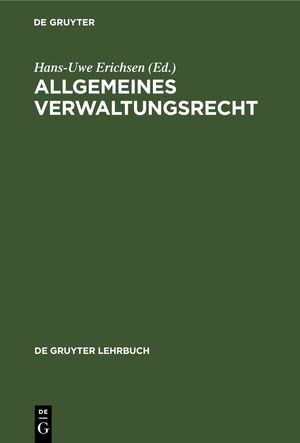 ISBN 9783110163339: Allgemeines Verwaltungsrecht