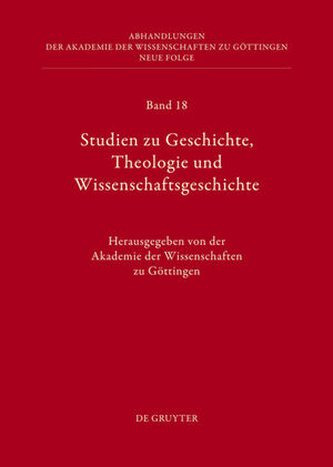 ISBN 9783110285130: Studien zu Geschichte, Theologie und Wissenschaftsgeschichte., Der Sammelband vereint folgende Beiträge: E. Lohse beschäftigt sich in seinem Beitrag mit den Anfängen der urchristlichen Literatur; O. Kaiser untersucht den Briefwechsel zwischen H. Ewald und H. Hupfeld. W. Künne berichtet über die Verbindung von Goethe zu Bozen und W. Ludwig analysiert das Latein der Epistolae Turcicae. Im letzten Beitrag analysiert K. Reich den Briefwechsel zwischen Gauß und Wolfgang Sartorius von Waltershausen.