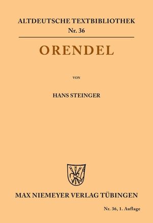 ISBN 9783110483185: Orendel