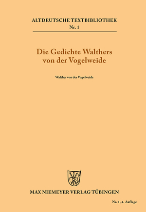 ISBN 9783110483802: Die Gedichte Walthers von der Vogelweide