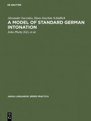 neues Buch – Isacenko, Alexander Schaedlich – A model of standard German intonation