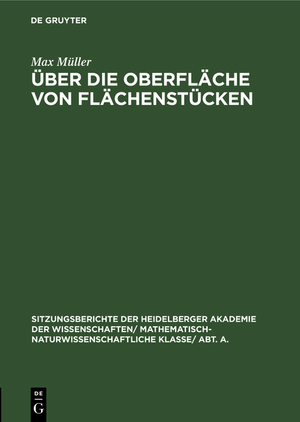 ISBN 9783111046105: Über die Oberfläche von Flächenstücken