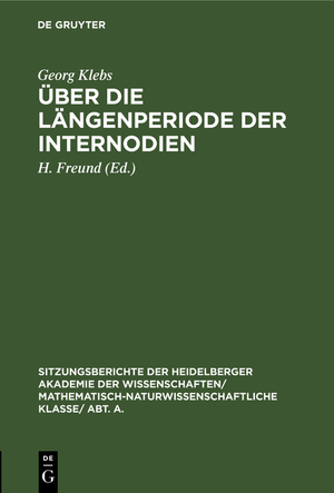 ISBN 9783111046112: Über die Längenperiode der Internodien