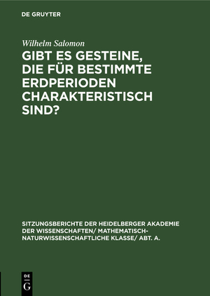 ISBN 9783111046136: Gibt es Gesteine, die für bestimmte Erdperioden charakteristisch sind?